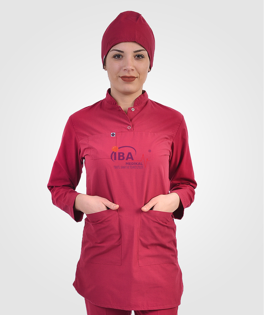 Hakim Yaka Uzun Terikoton Takım Bordo - XS