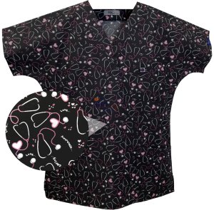 Steteskop Terikoton Desenli Üst M