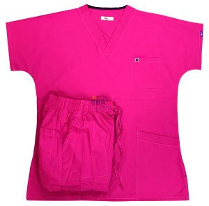 V Yaka Takım (Unisex) Fuşya - XL - 46/48 Beden