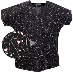 Steteskop Terikoton Desenli Üst S