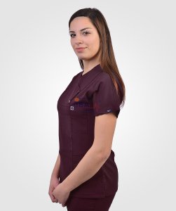 Çıtçıtlı Likralı Takım Koyu Mürdüm - L