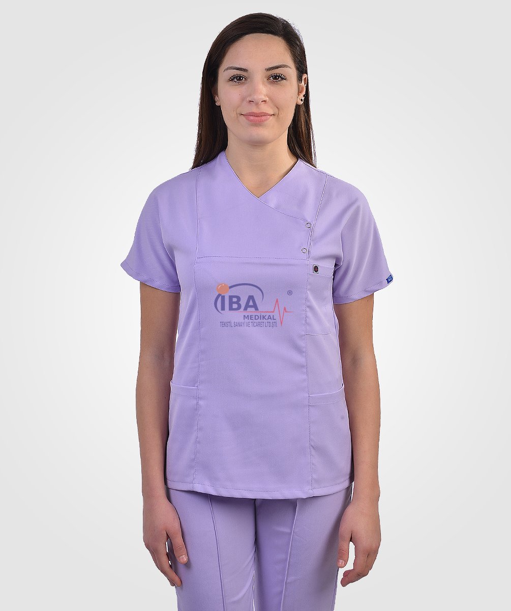 Çıtçıtlı Likralı Takım Lila - XL