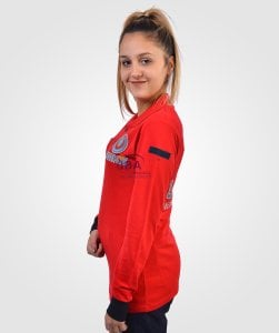 Yeni UMKE Polo Yaka Uzun Kol T-Shirt Kırmızı