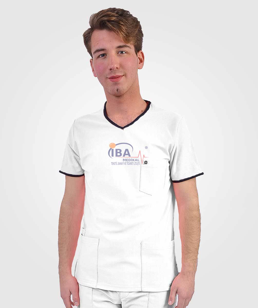 Comfort Sport V Yaka Tek Üst Beyaz - XL