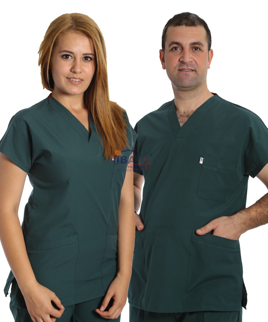 V Yaka Takım (Unisex) Avcı Yeşili - XXL - 50/52 Beden