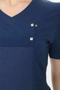 İ-Modern Çıtçıtlı Likralı Takım (Ribanalı) Açık Lacivert - L