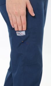 İ-Modern Çıtçıtlı Likralı Takım (Ribanalı) Açık Lacivert - XL