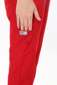 İ-Modern Çıtçıtlı Likralı Takım (Ribanalı) Kırmızı - XL